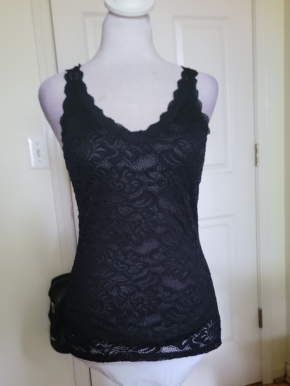 White House Black Market Black Lace Camisole